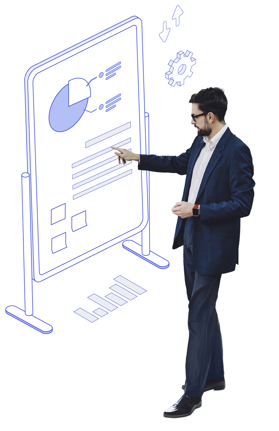 Professional businessman giving presentation