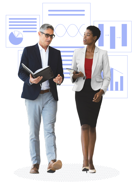 CPAs Man and Woman Walking and Talking
