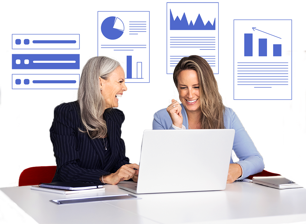 Three professional business women shaking hands